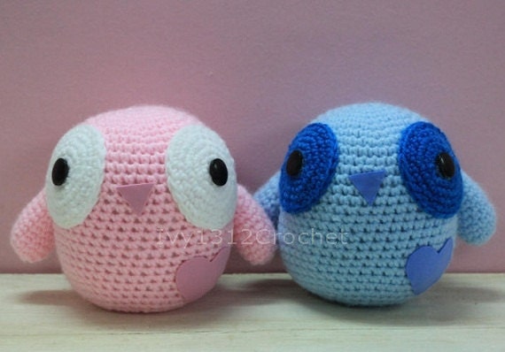 Love Birds 4.92" - Handmade  Amigurumi crochet bird doll birthday anniversary Valentine gift (Price for each item)