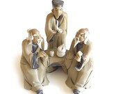 three scholars - vintage Chinese figurines - ancient - zen - wise men