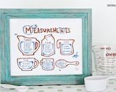 Chef Julie Yoon - Cooking Measurements & Equivalents Illustration, Kitchen Art, 8x10" Print