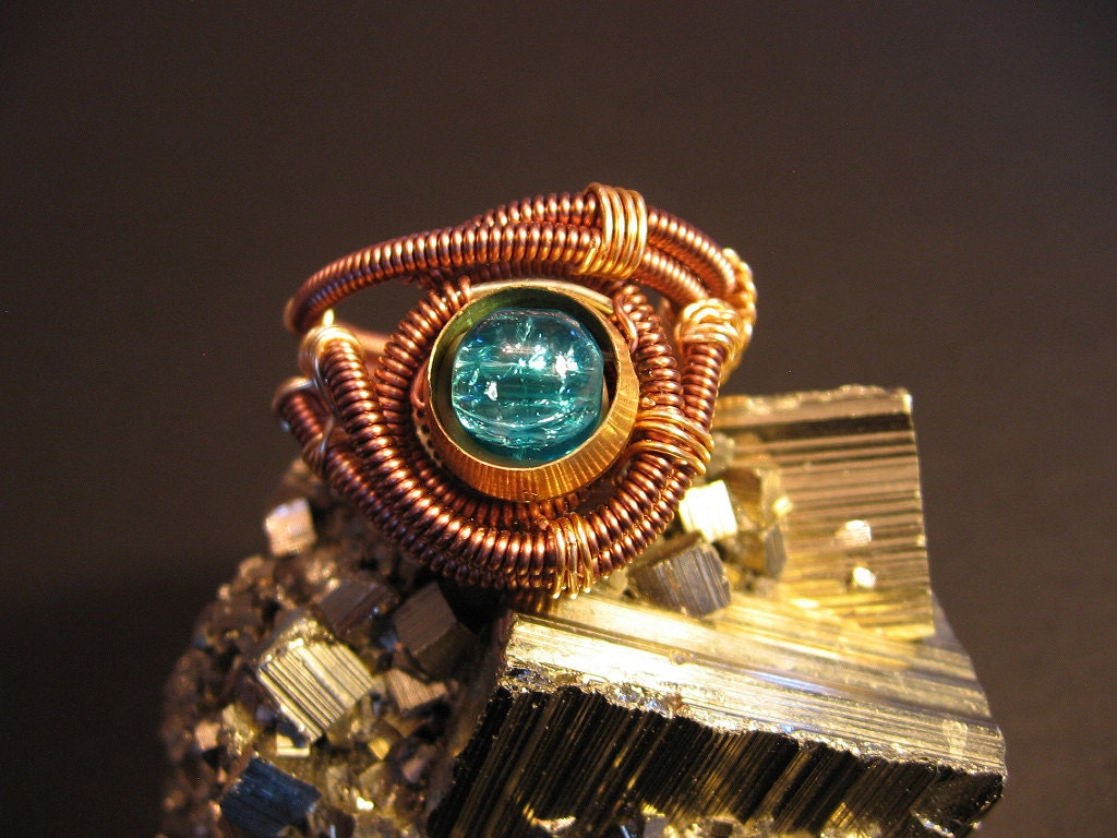 Steampunk Ring - Custom Unisex Wire Wrap - Copper