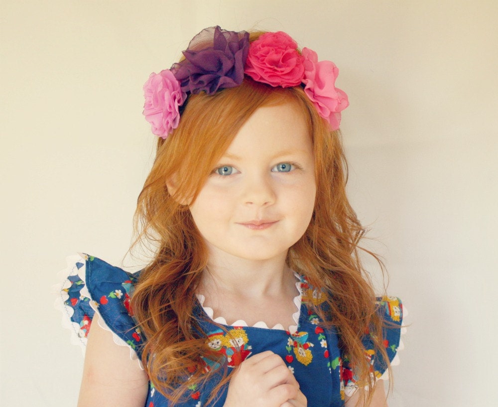 Little Calliope - Pink and Purple Flower Headband