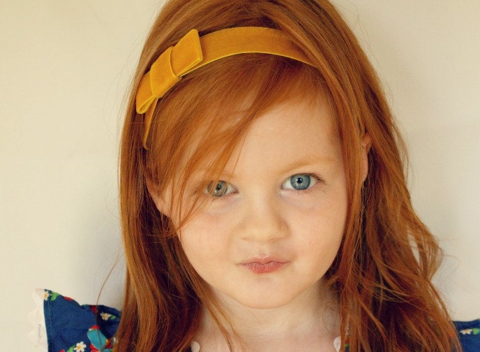 Little Joan - Mustard Yellow Velvet Headband