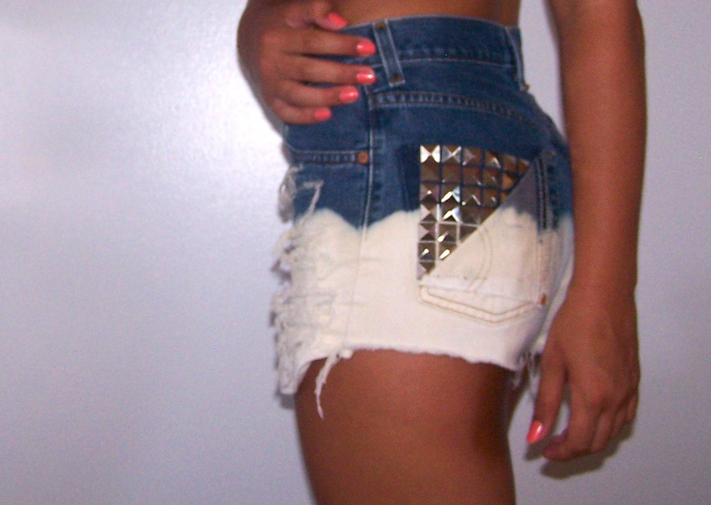 Bleached Jean Shorts