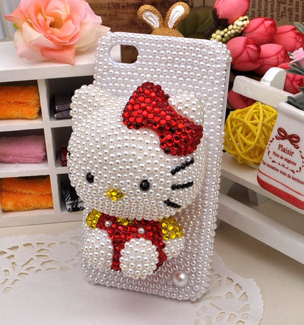3D Hello Kitty iphone case , iphone 4 case, iphone  4S case, Apple iphone case,Hello Kitty iphone 4 case