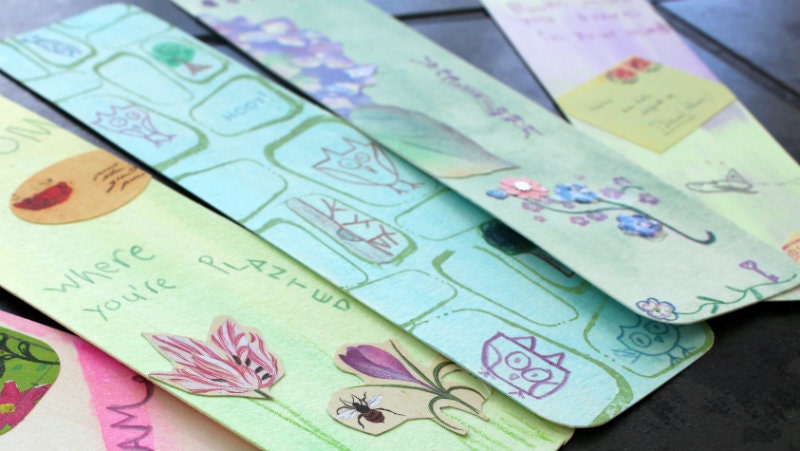 Handmade Owl Bookmark (watercolor, pencil, ink)