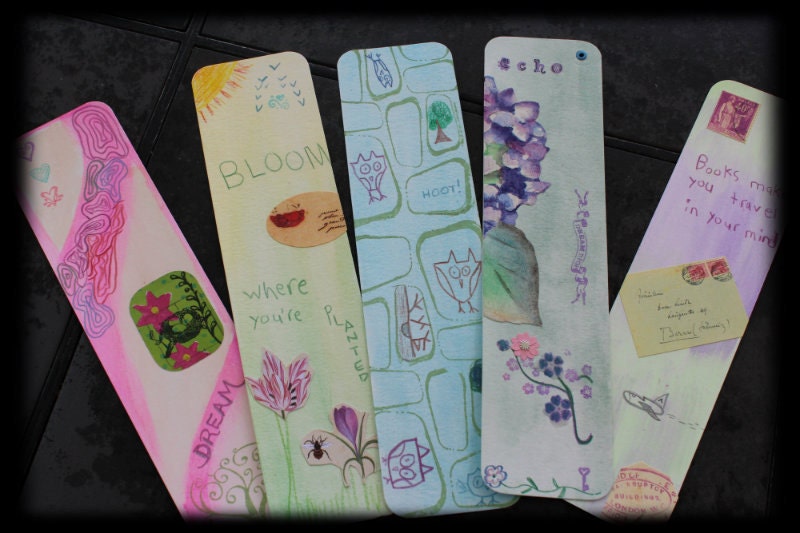 Handmade Owl Bookmark (watercolor, pencil, ink)