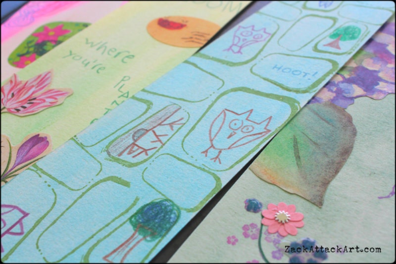 Handmade Owl Bookmark (watercolor, pencil, ink)