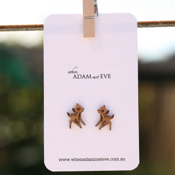 Bambi deer stud earrings