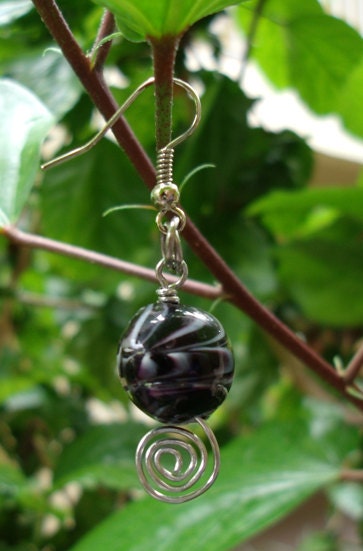 Black Glass Earrings