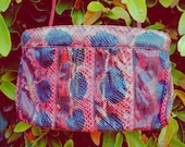 1970s Hot Pink Boho Snakeskin Evening Bag / Purse