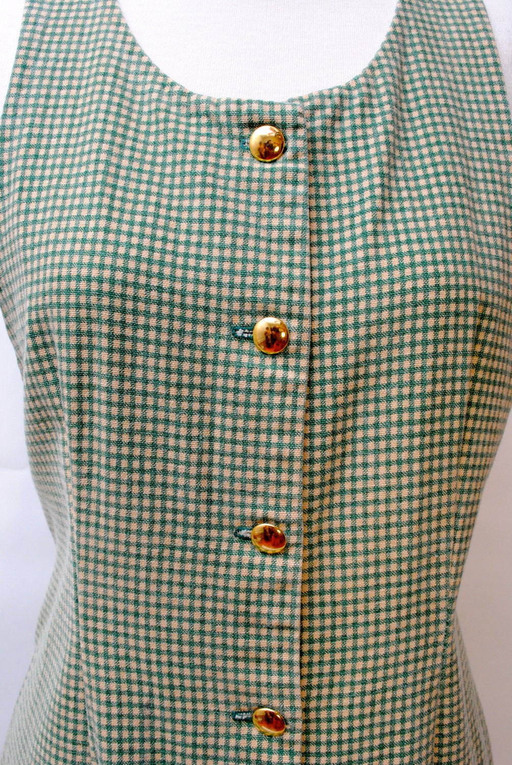 Vintage 1960's Mod Gingham Jumper - Hip Beatnik Dress