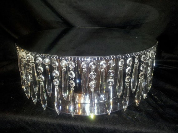 Crystal Chandelier Wedding Cake Stand - Can be made 6"-16" wide and 3", 4" or 6" tall - Prices 70.00 - 250.00