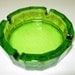 Antique Green Depression Heavy Glass Ashtray
