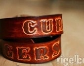 Custom Sunburst Leather Name Belt, Personalized With Anything
