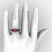 14K Black Gold Pink Sapphire Diamond Wedding Ring, Engagement Ring NN101-14KBGDPS