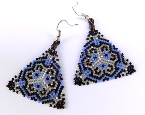 Seed bead earrings - Triangle Peyote Earrings