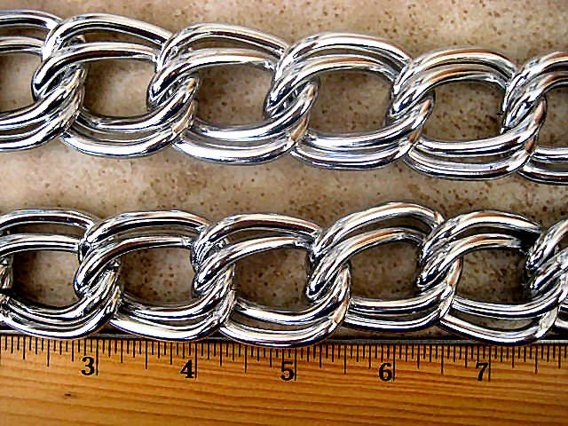 SeXy Oversized Double Silver Chunky Shiny Curb Chain by the Foot....12"