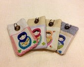 Handmade Cute Japanese dolls Flaxen iPhone case, iPhone sleeve, iPhone pouch, iPod touch sleeve, Kindle case,cellphone cover