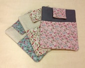 Fresh flowers pink handmade iPad case,iPad sleeve,laptop pouch,laptop cover, Samsung tab cover,Kindle fire case,bags,purse,Padded