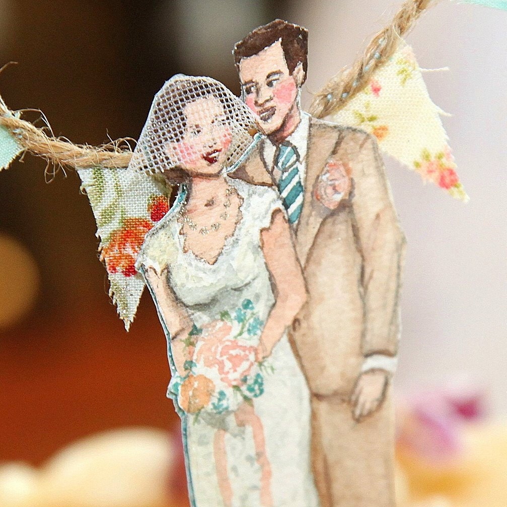 Handmade Wedding Cake Topper - Custom Order
