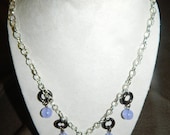 Blue Metal Beaded Necklace