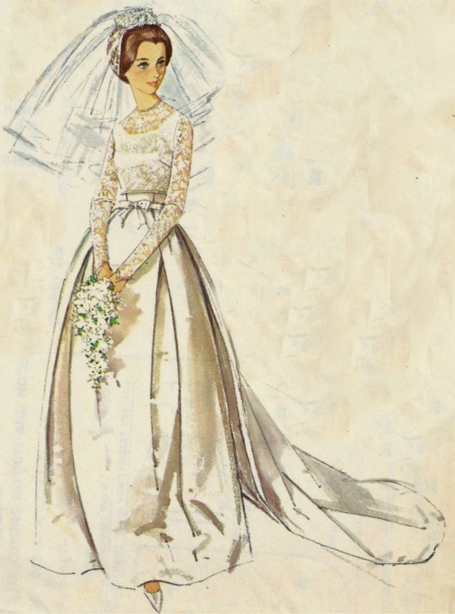 Vintage Wedding Dress Simplicity Pattern 5343 size 14