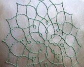Flower aluminum and wood embroidery