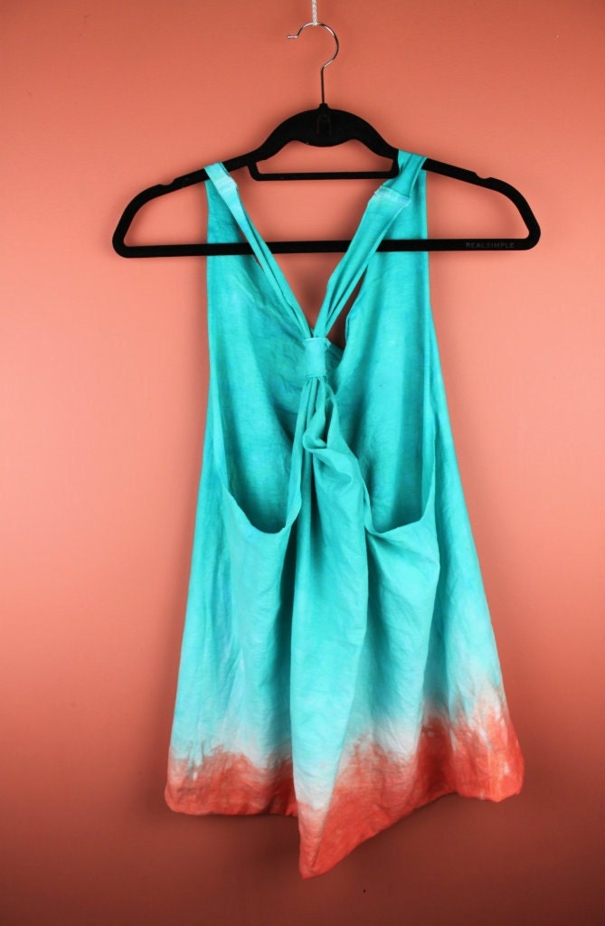Teal and Orange Ombre Racer-back Tank
