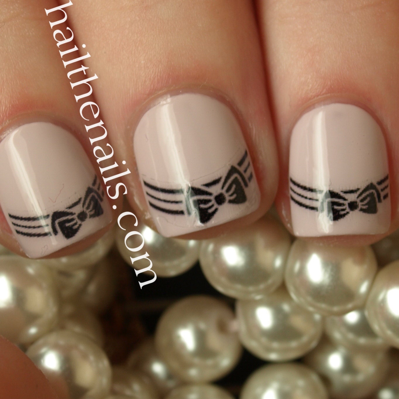 Bow Tip Nail Art Water Transfer Decal