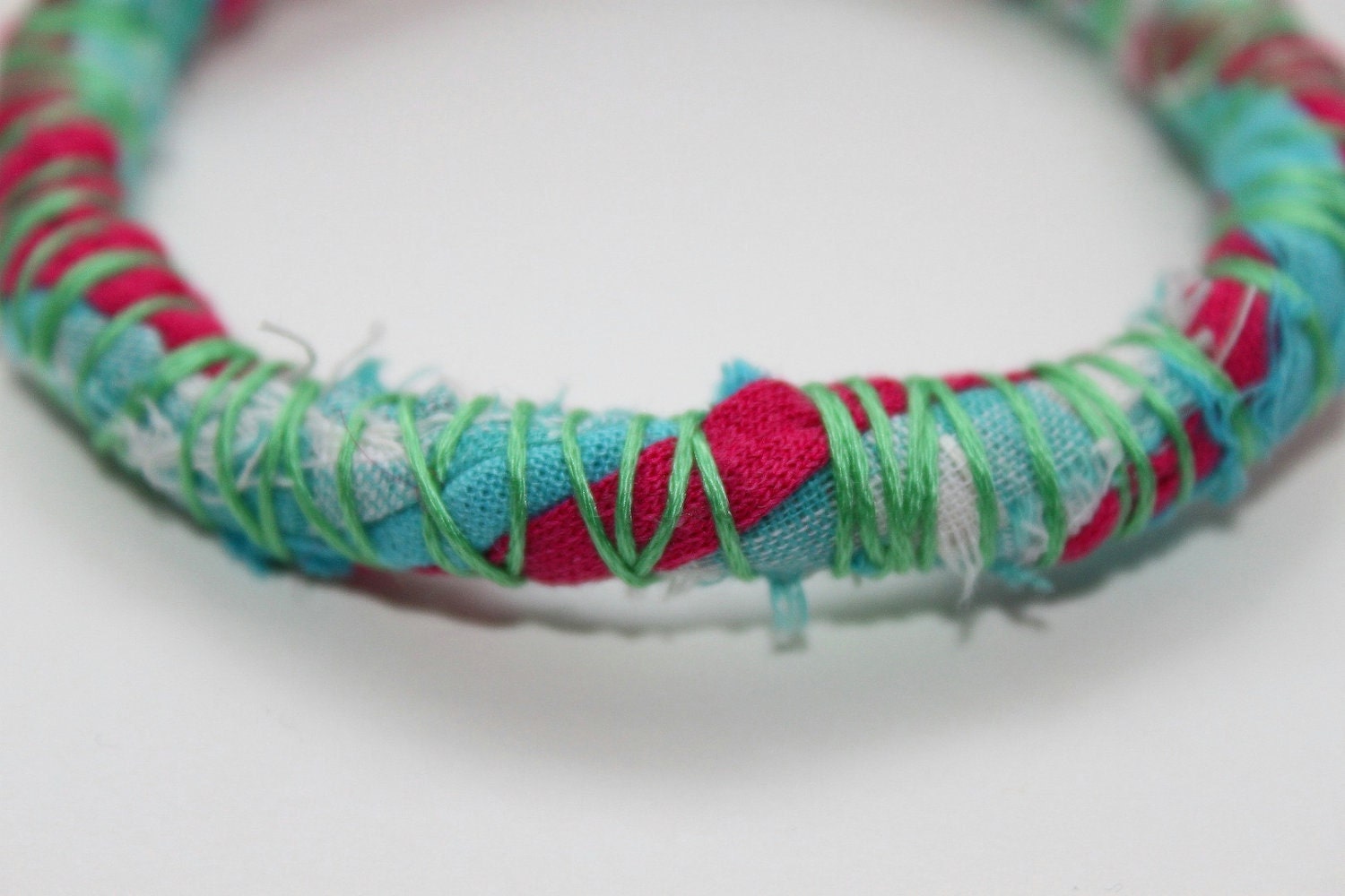 Fabric Bangle in Candy Pop