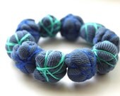 Fabric Bead Bracelet in Ocean