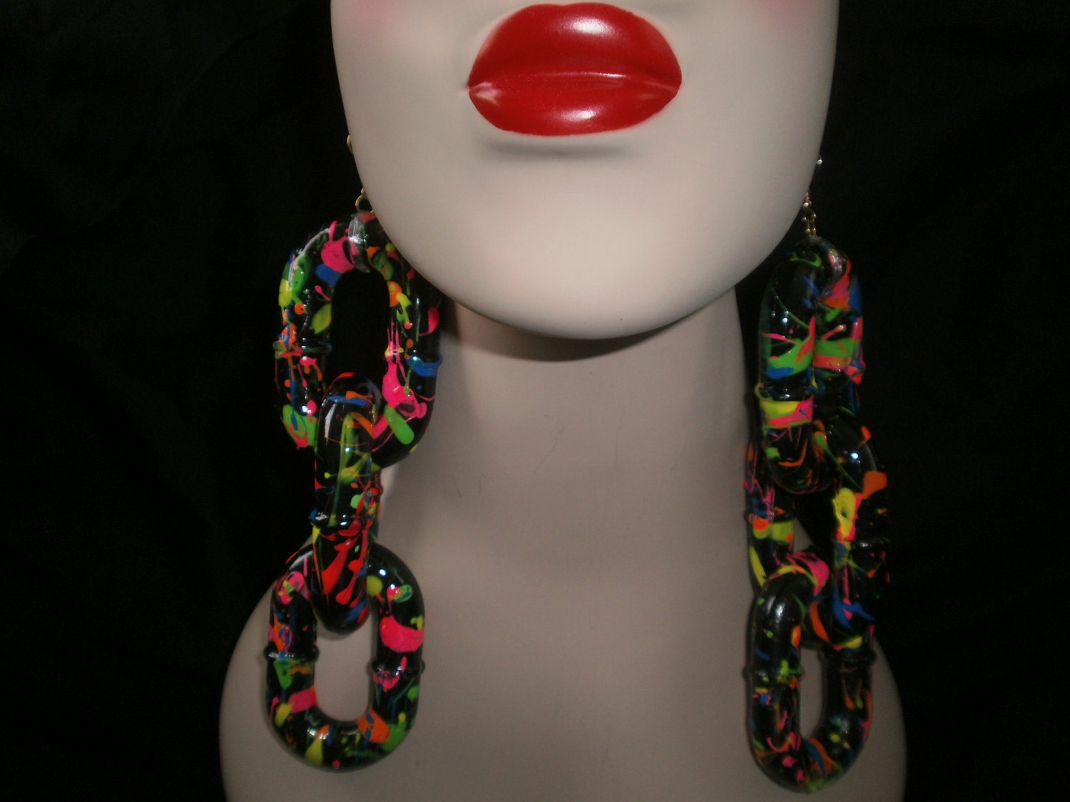 Neon Mix It Up Chain Link Earrings- VARIETY