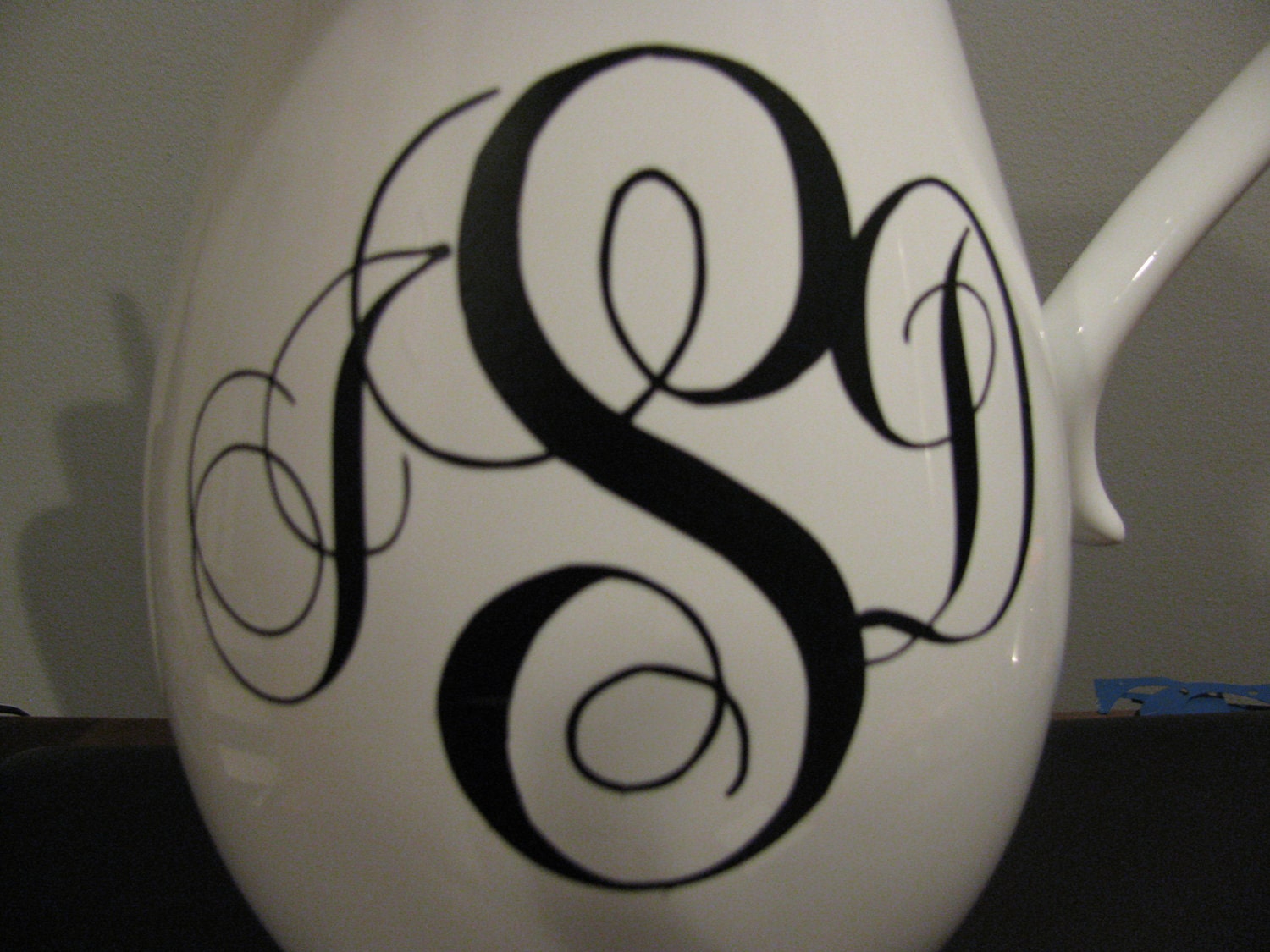 personalized monogram pitcher