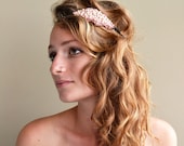 SALE Beautiful Sunrise Inspired Headband - Hand Embroidered and Pearl Encrusted - Aurora