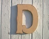 Wooden Wall Hanging Personalized Letter D 12" Nursery Initial Kids Wall Art Wall Decor Childrens Room Home Decor