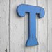 Shabby chic Wedding decor Wooden Letters T Rustic Wedding decor Wooden Wall Hanging Blue
