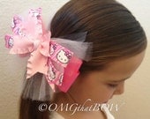 OMG that Hello kitty-Over the top boutique bow-layered bow-stacked bow-girls large boutique hair bow