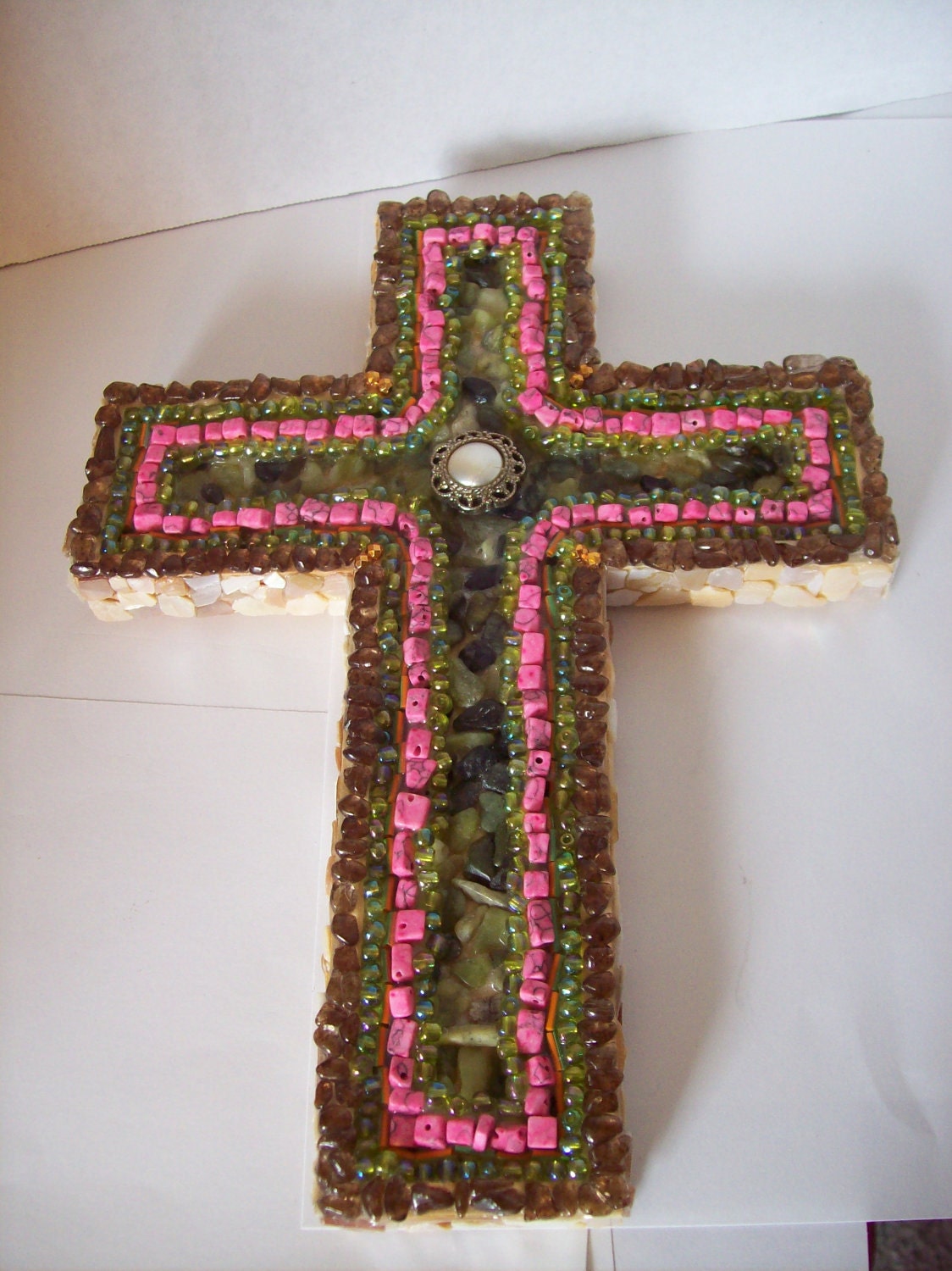 Green Embellished Cross
