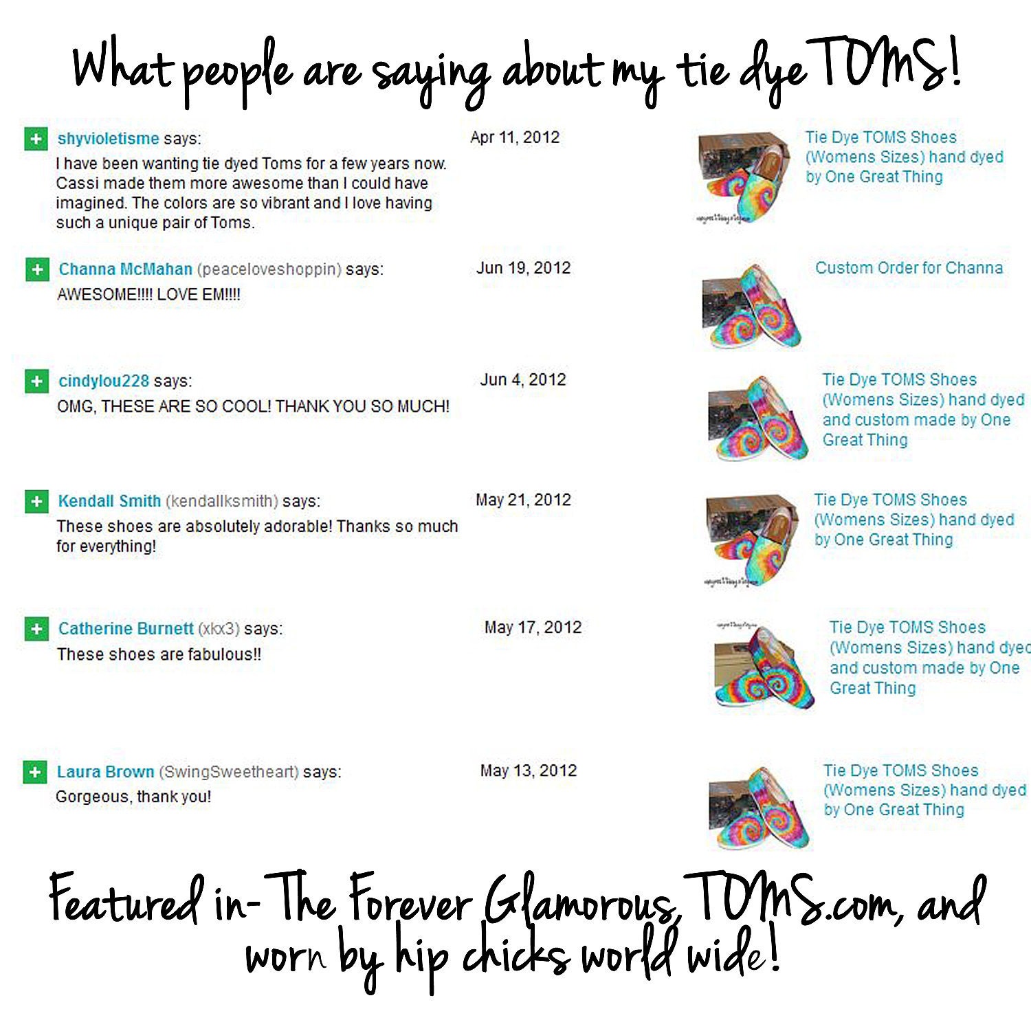 TOMS Tie Dye Shoes - Peace and Love - hand dyed and custom made - by One Great Thing