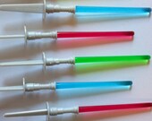 Star Wars Light Saber cupcake picks or cake toppers, great for your next boy or girl birthday space themed party or favor