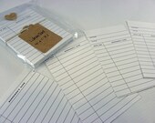 25 White Blank Library Cards 3X5  Save the date cards