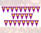 Disney Tangled Happy Birthday banner flags Printable