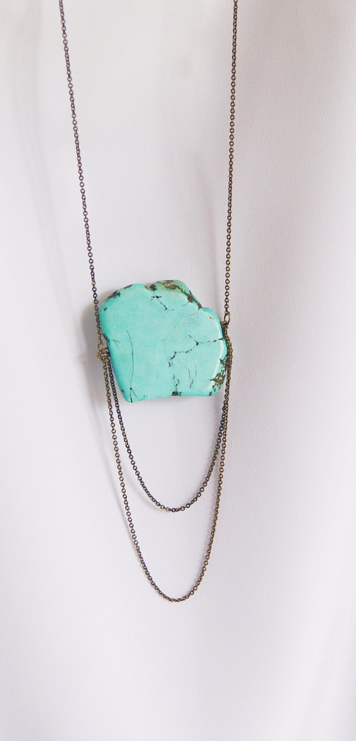 Raw Turquoise Statement Necklace