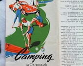 Vintage Retro 1956 Camping in Austria maps (scrap-booking - crafting - card making)