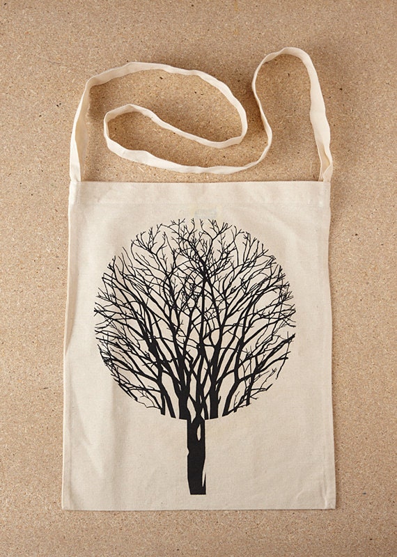 Urban Forest (Sling Tote Bag in Black)