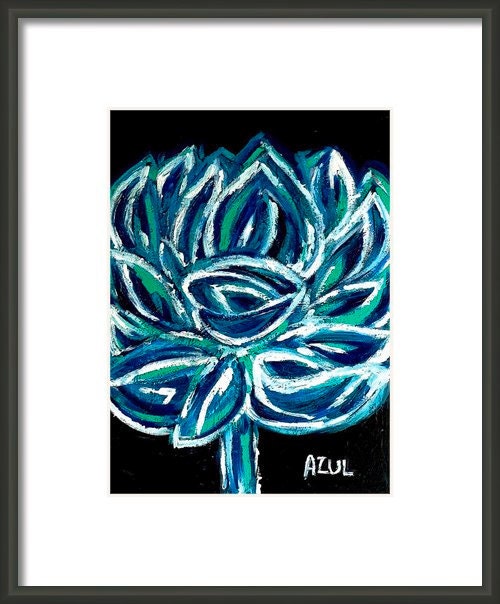 Azul- Blue, Lotus, flower, tropical, Art print, Abstract, Nature, floral, flora, botanical, impressionist, expressionism