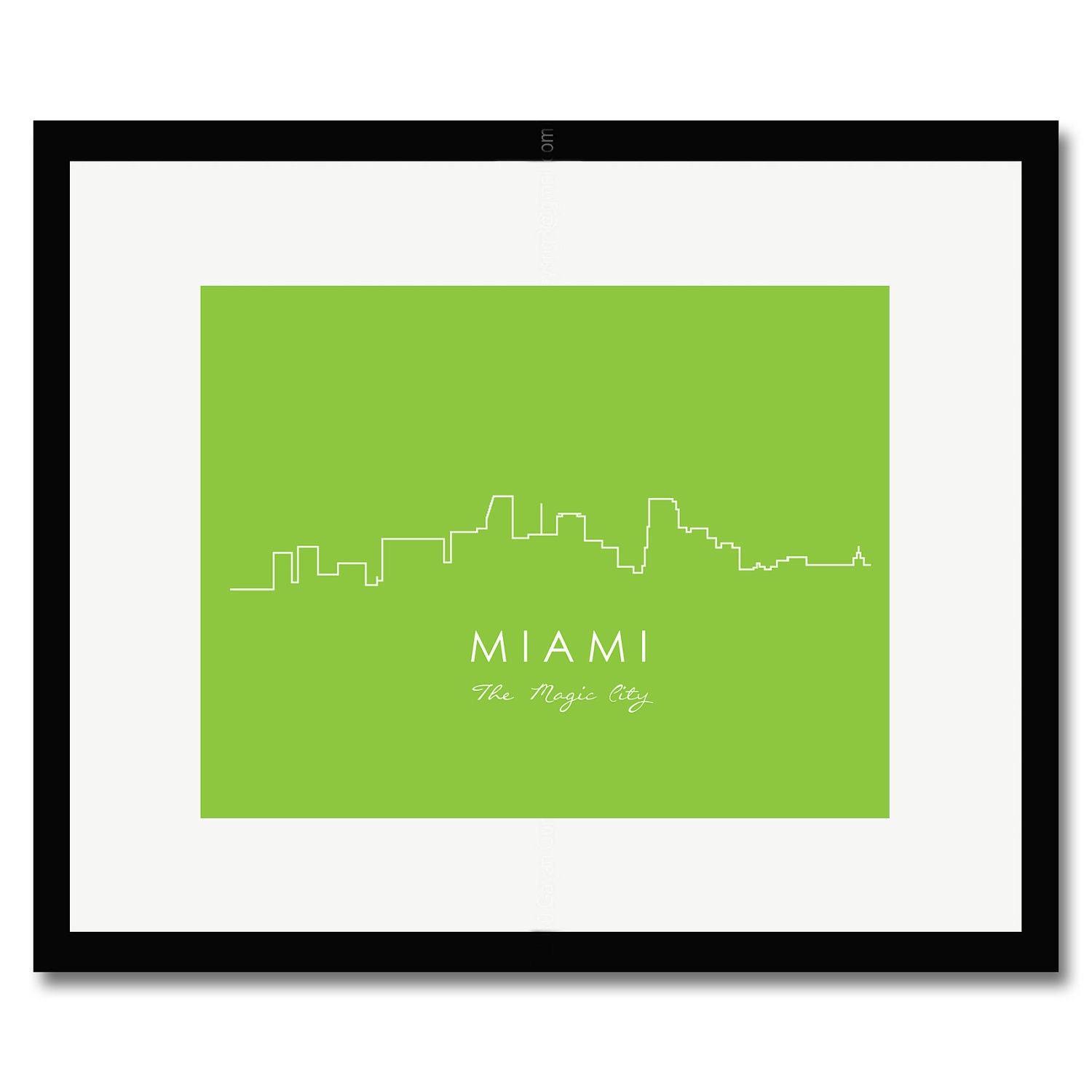 Miami City Skyline Print
