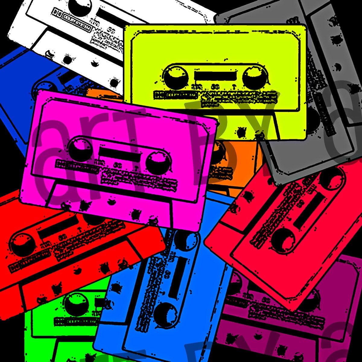 Colorful Cassette Tapes