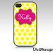 Polka Dot Monogrammed Personalized iPhone 5 Case, iPhone Cover
