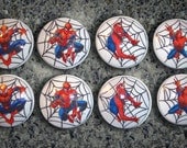 Set of 8 Handcrafted Spiderman Dresser Drawer Knobs
